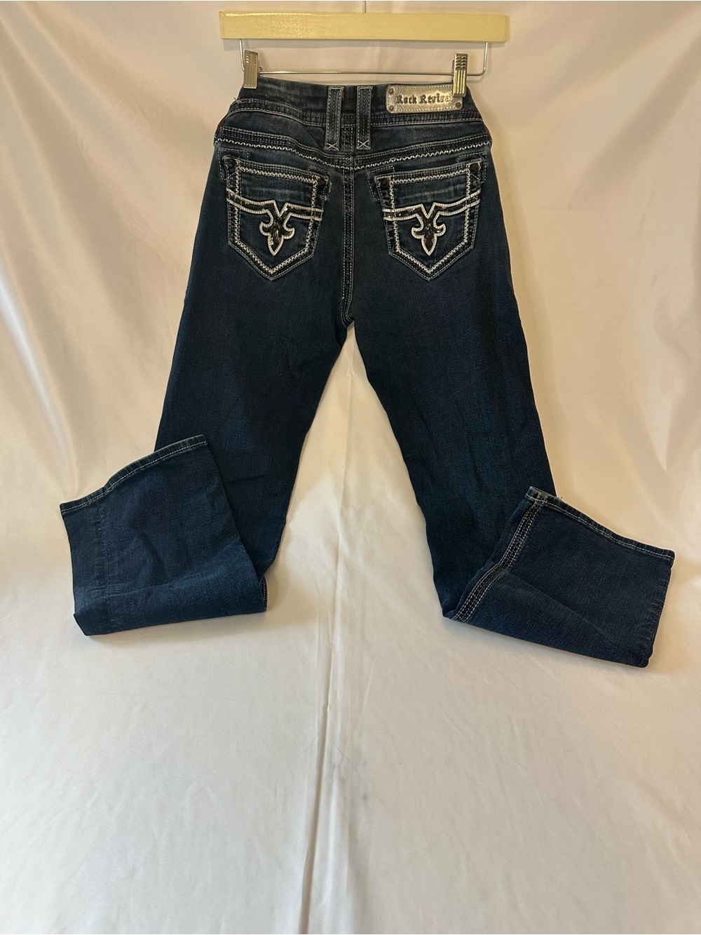 Rock Revival Women's Dark Indigo Boot Cut Jeans with Embroidered Pockets